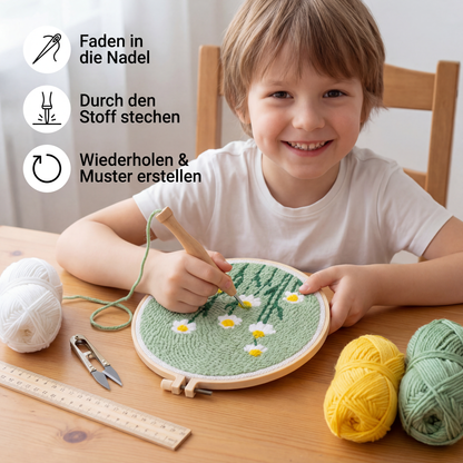 DIY Stanzstick-Nadel Stickset – Anfänger Set mit Schönen Motiven