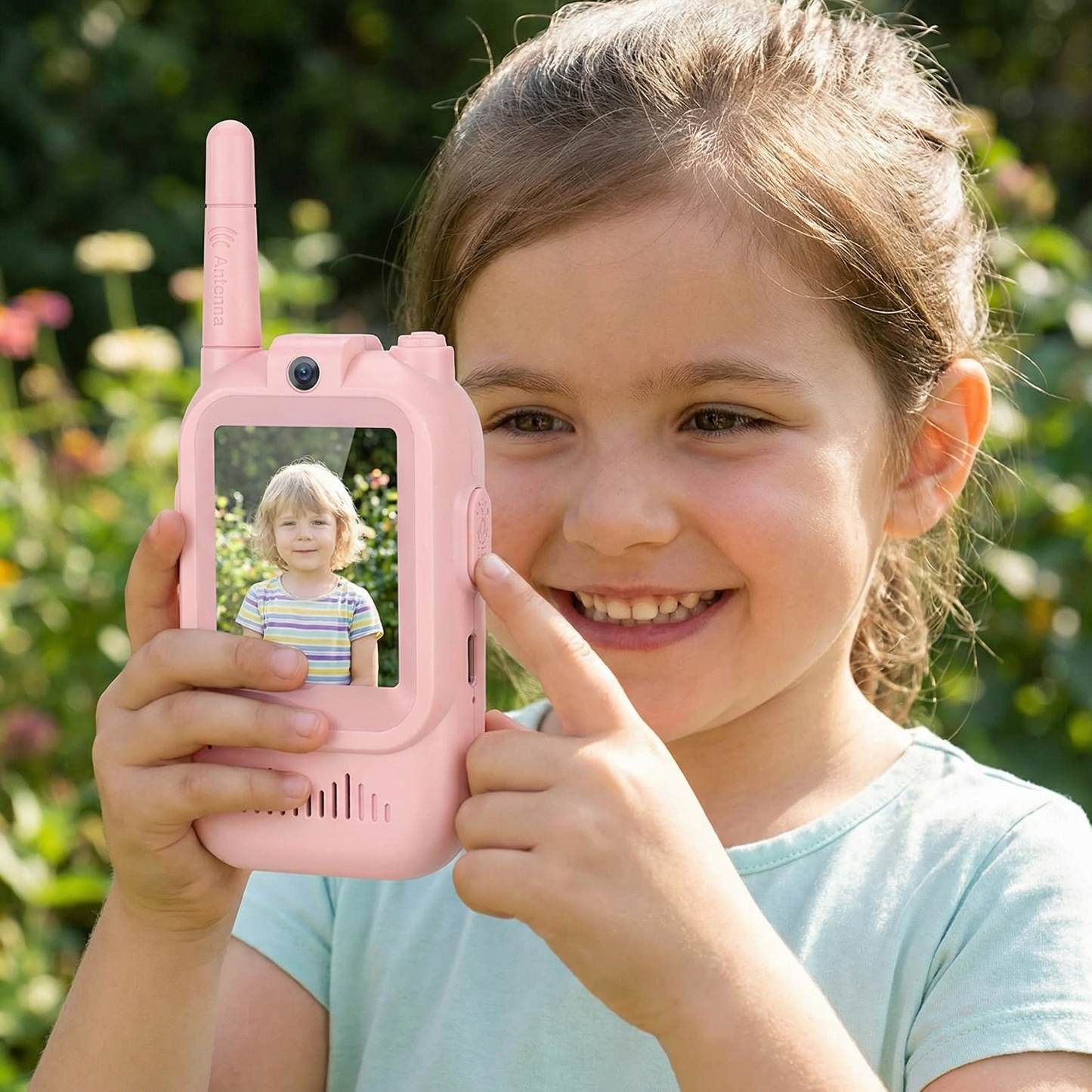 Kinder Video-Walkie-Talkie 2er Set  – Funkgeräte mit Kamera & Bildschirm