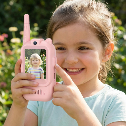 Kinder Video-Walkie-Talkie 2er Set  – Funkgeräte mit Kamera & Bildschirm