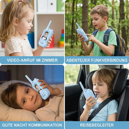 Kinder Video-Walkie-Talkie 2er Set  – Funkgeräte mit Kamera & Bildschirm