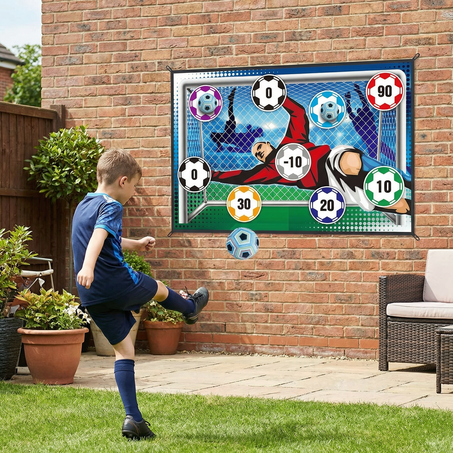 Klebende Fußball Zielschuss Wand  – Indoor & Outdoor Trainings- und Spielset