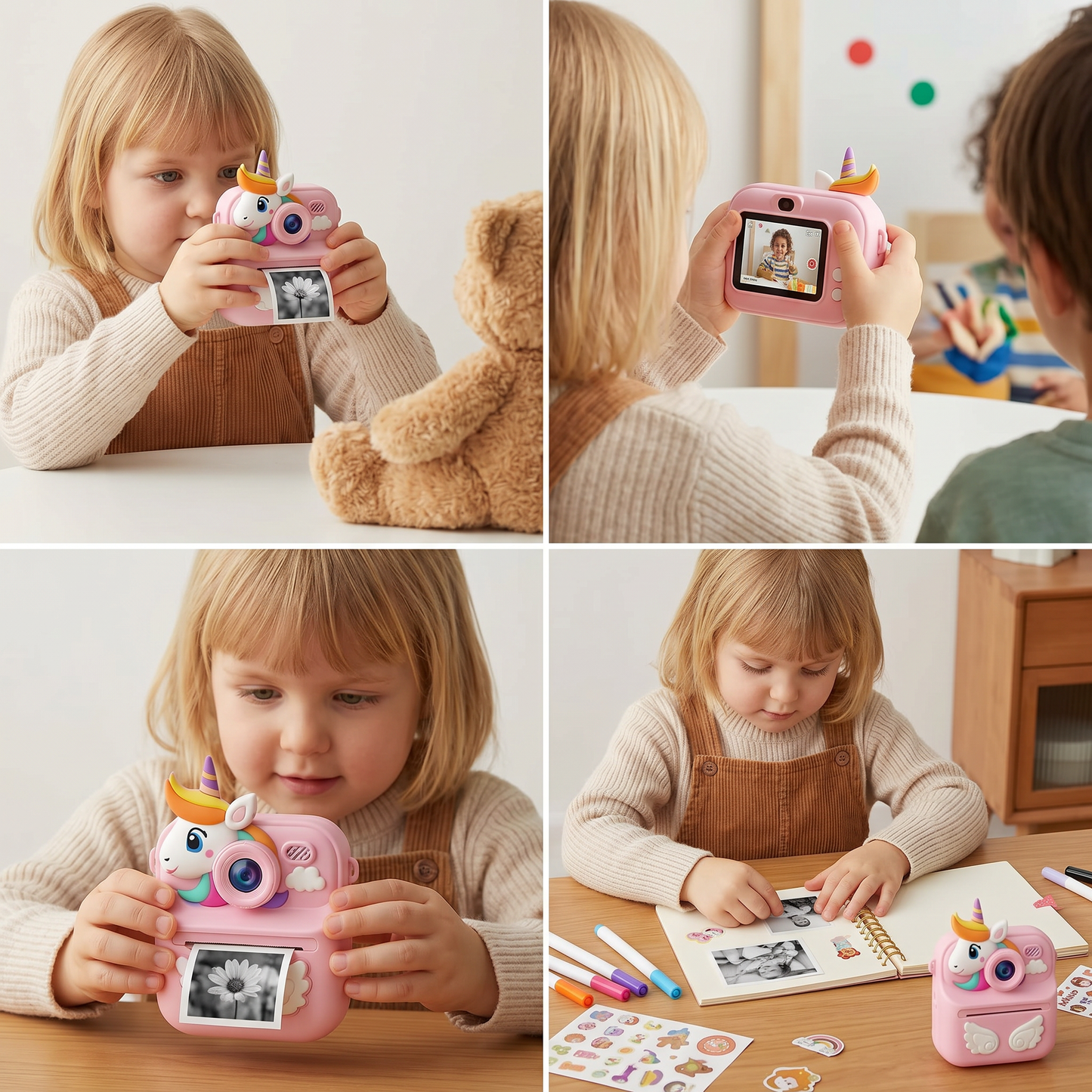 Kinder Sofortbildkamera mit Mini-Thermodrucker – Dual-Kamera & HD-Video (1080p)