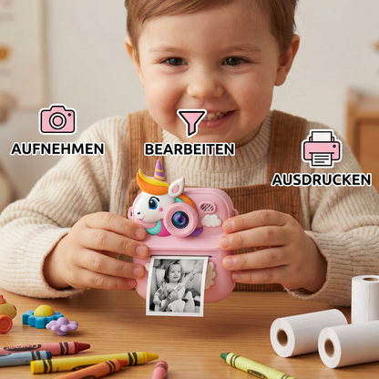 Kinder Sofortbildkamera mit Mini-Thermodrucker – Dual-Kamera & HD-Video (1080p)