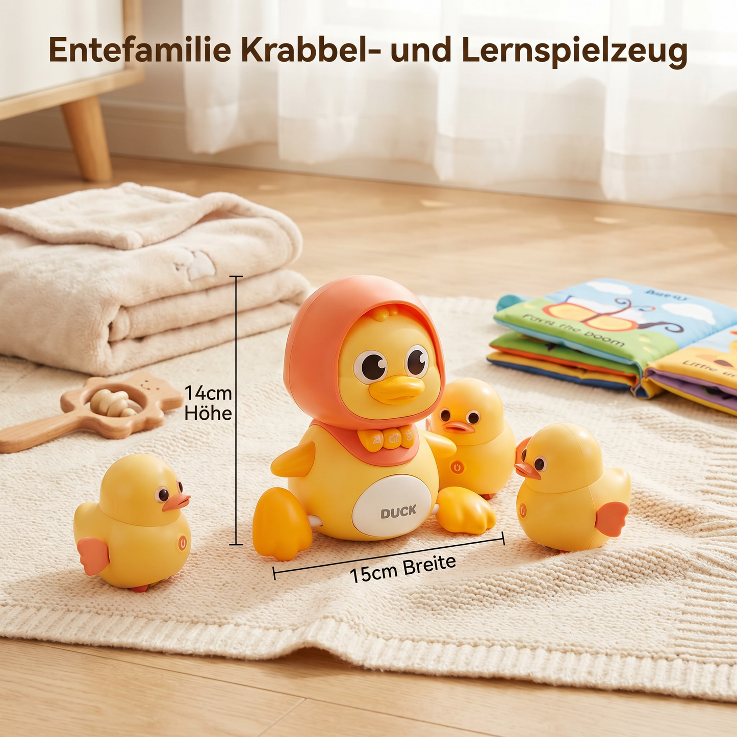 Entefamilie Krabbel- und Lernspielzeug mit Musik für Babys