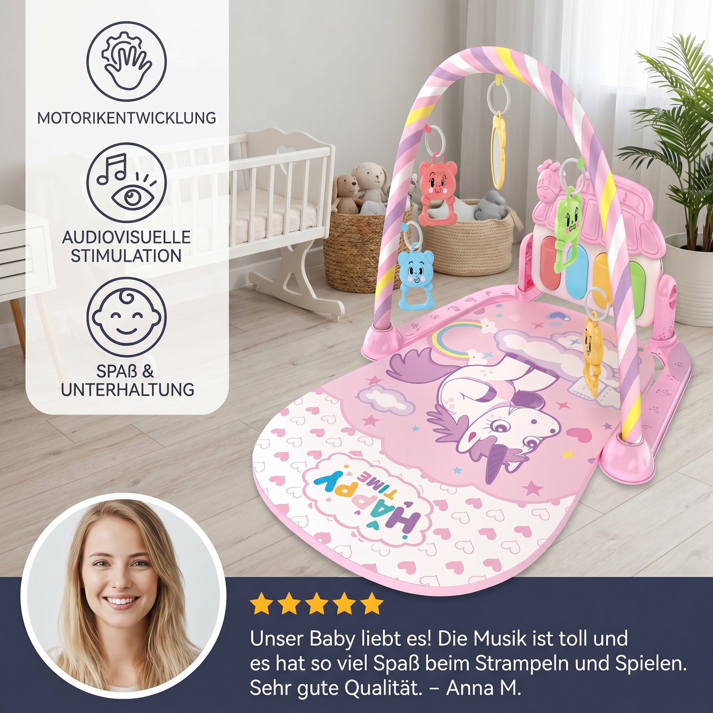 Interaktives Baby-Pedal-Piano – Motorik- & Sensorik-Spielzeug