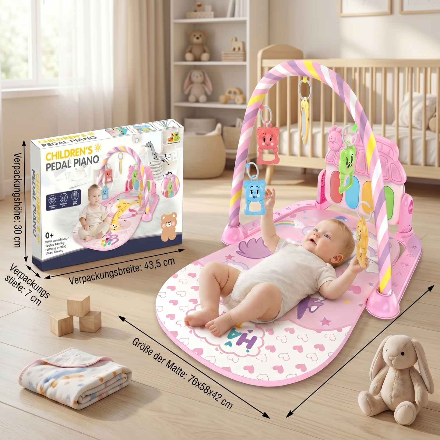 Interaktives Baby-Pedal-Piano – Motorik- & Sensorik-Spielzeug