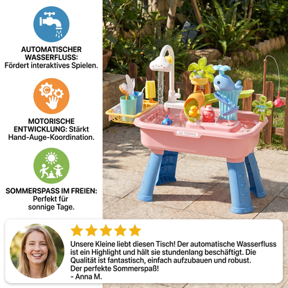 Sommer Wasser-Spieltisch mit automatischem Wasserfluss – Interaktives Spielset für Kinder