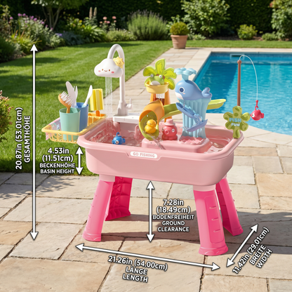 Sommer Wasser-Spieltisch mit automatischem Wasserfluss – Interaktives Spielset für Kinder