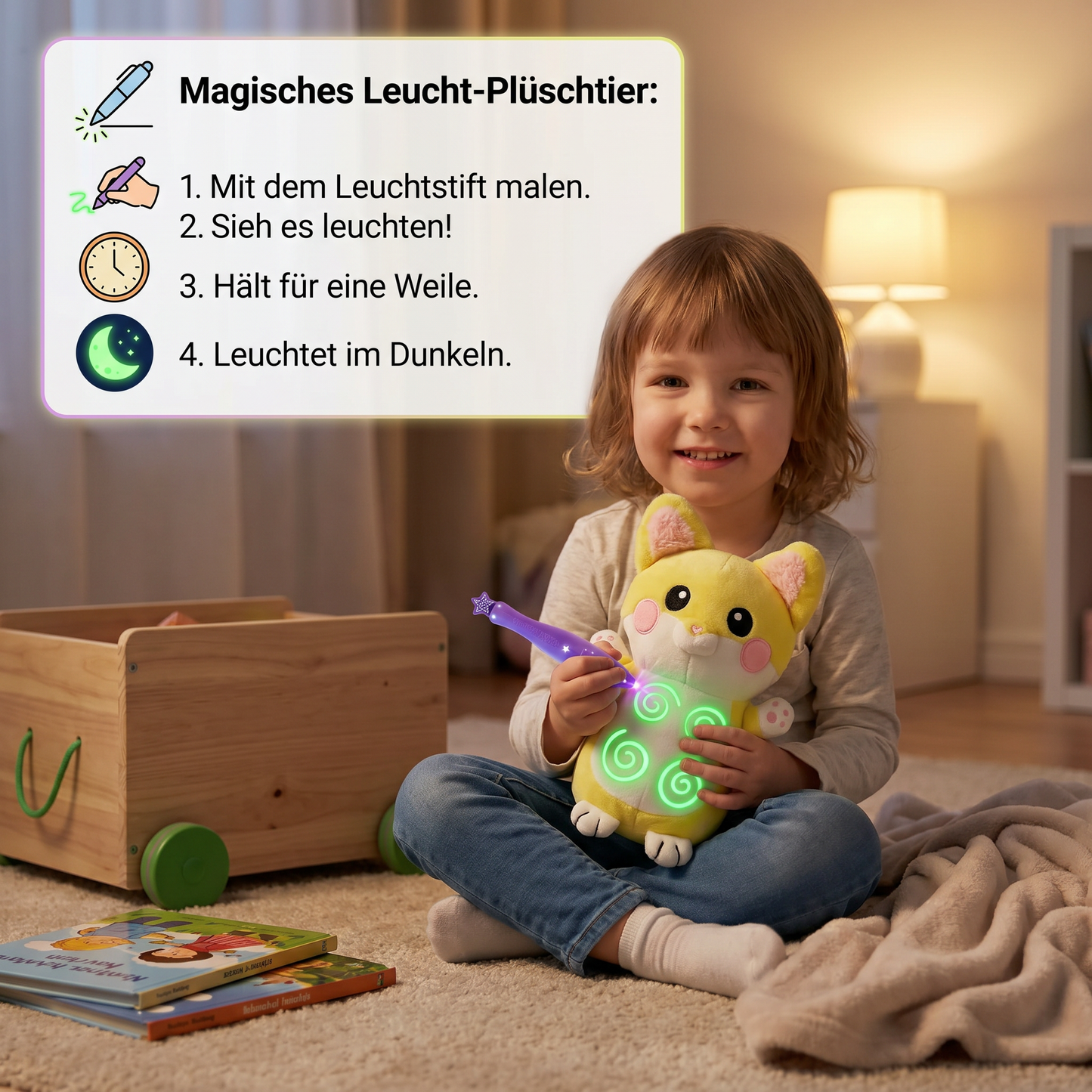 Magisches Kuscheltier mit Leuchtstift – Interaktives Leucht-Plüschtier für Kinder