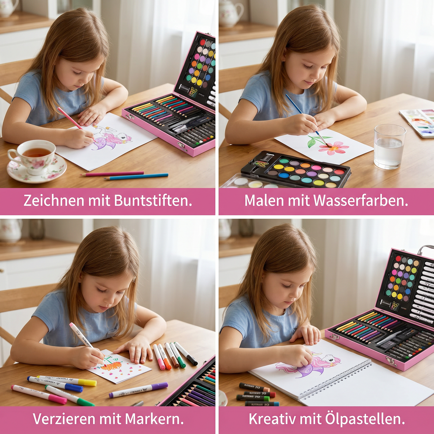 88 Stück Kreativer Malkoffer für kleine Künstler