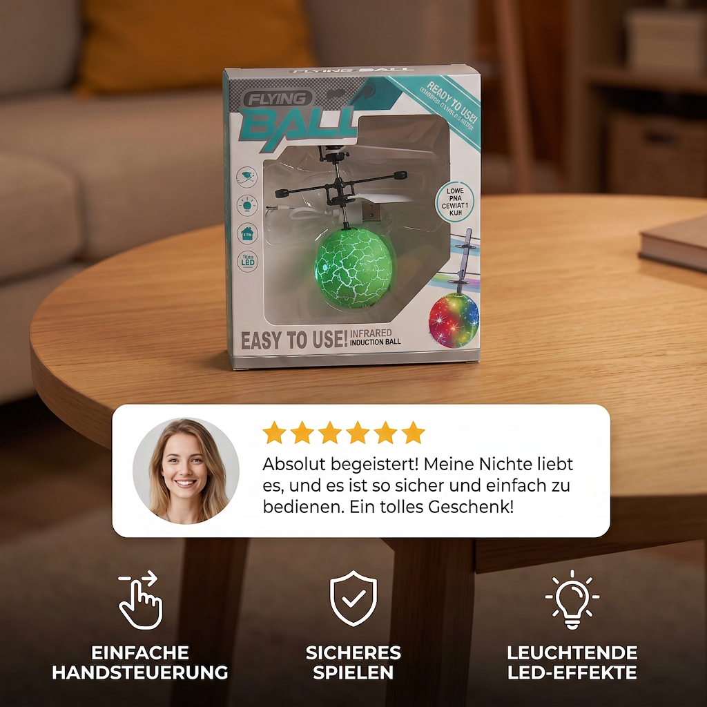 Handgesteuerter fliegender LED-Ball-Drohne für Kinder