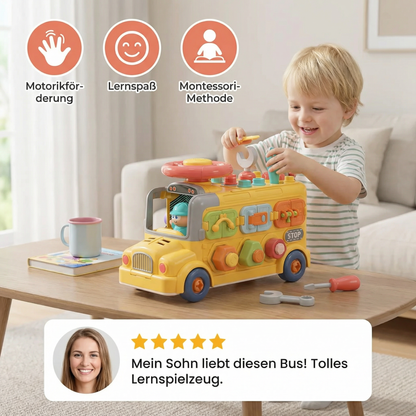 7in1 Montessori Schraubbus – Bau- & Motorik Lernspielzeug zum Zerlegen und Zusammenbauen