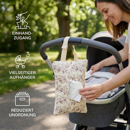 Hängender Taschentuchhalter für Kinderwagen, Babybett & Auto