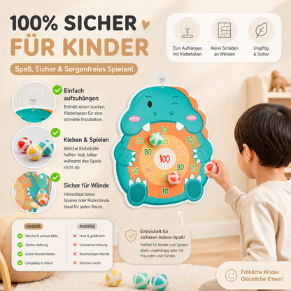 Dinosaurier-Klettball-Werfer – Zielschießspiel für Kinder