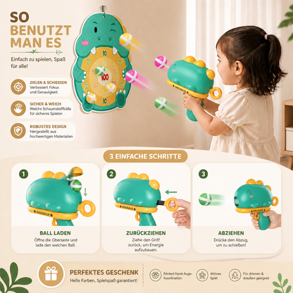 Dinosaurier-Klettball-Werfer – Zielschießspiel für Kinder