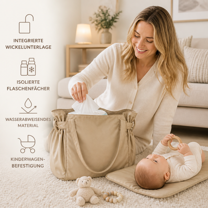 2-in-1 Faltbare Wickeltasche & Wickelunterlage – Leichte, geräumige Reisetasche für Mütter