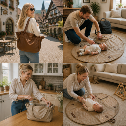 2-in-1 Faltbare Wickeltasche & Wickelunterlage – Leichte, geräumige Reisetasche für Mütter