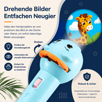 Kinder-Taschenlampe mit Gute-Nacht-Geschichten-Projektion