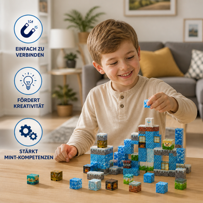 100-teiliges Magnetbaustein-Würfelset – Montessori-MINT-Konstruktionsspielzeug für Kinder
