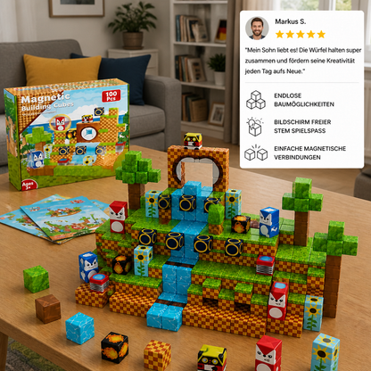 100-teiliges Magnetbaustein-Würfelset – Montessori-MINT-Konstruktionsspielzeug für Kinder