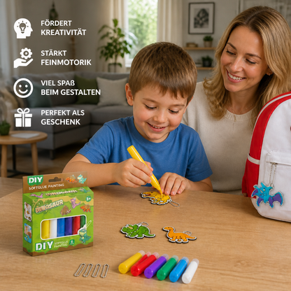 DIY-Weihnachtsanhänger-Bastelset mit kleberfreier Maltechnik für Kinder