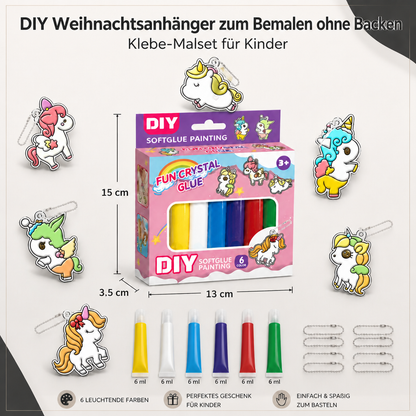 DIY-Weihnachtsanhänger-Bastelset mit kleberfreier Maltechnik für Kinder