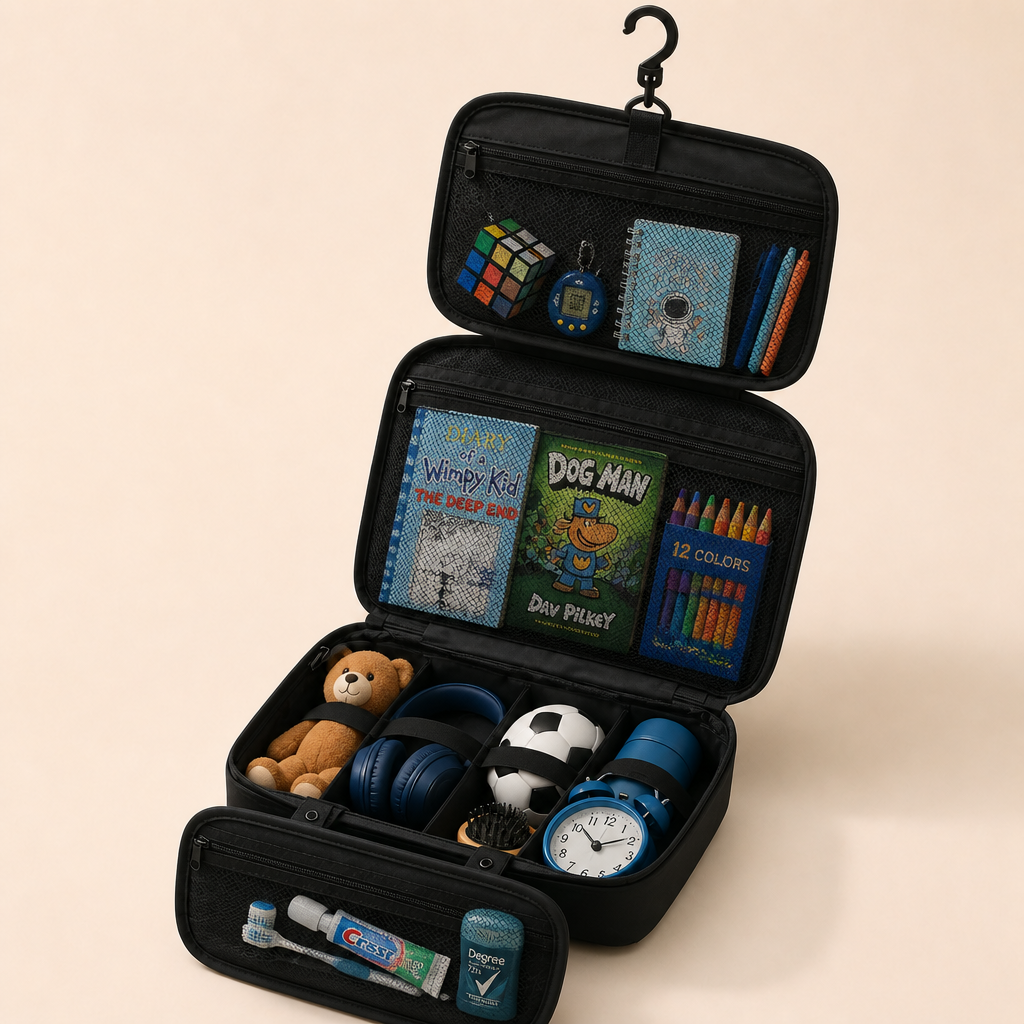 Familien-Reise-Organizer-Tasche für Spielzeug & Alltagsutensilien