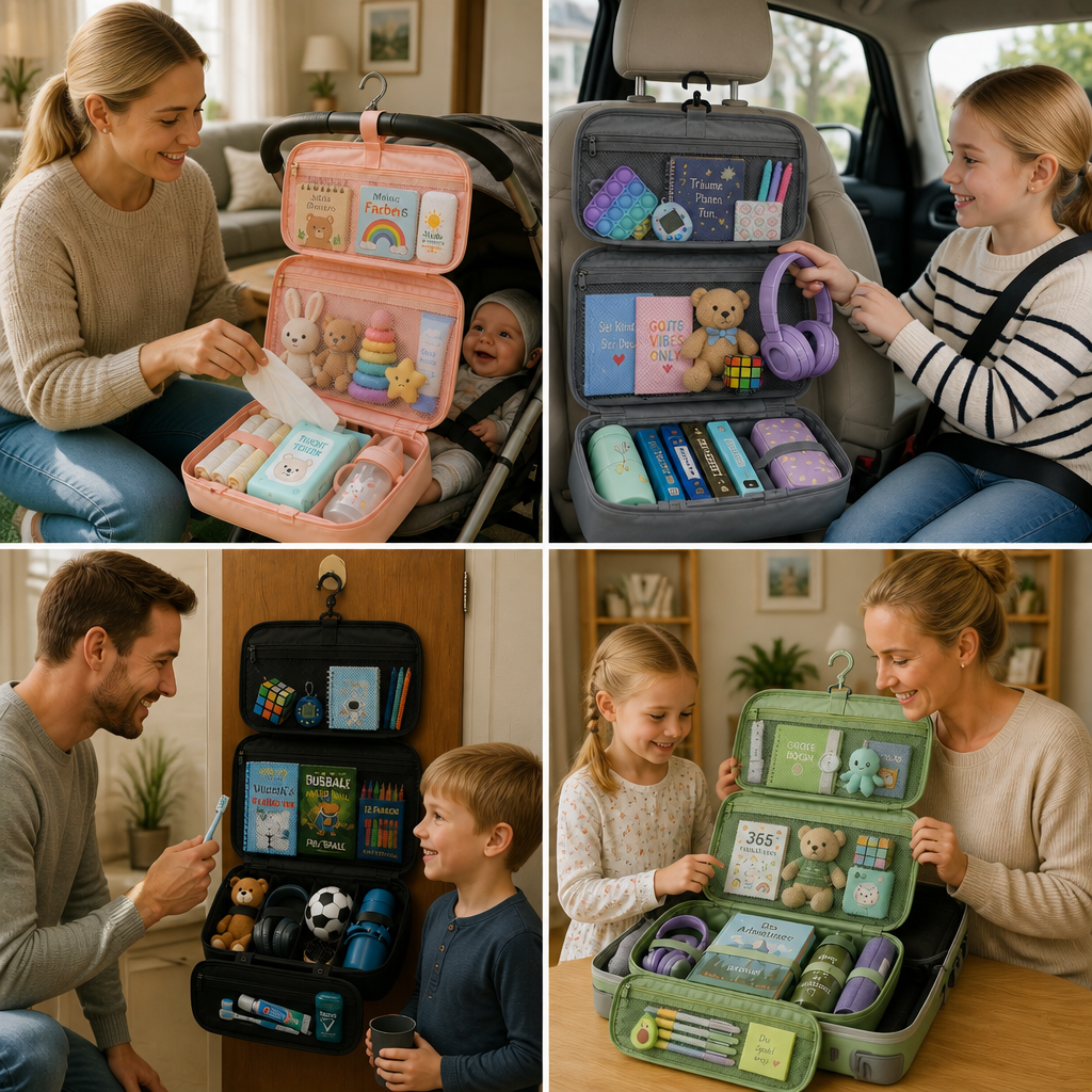 Familien-Reise-Organizer-Tasche für Spielzeug & Alltagsutensilien