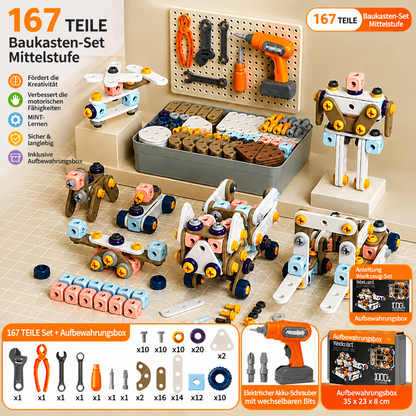 DIY-Werkzeugset für Kinder mit elektrischem Bohrer – MINT-Bauset