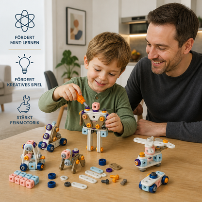 DIY-Werkzeugset für Kinder mit elektrischem Bohrer – MINT-Bauset