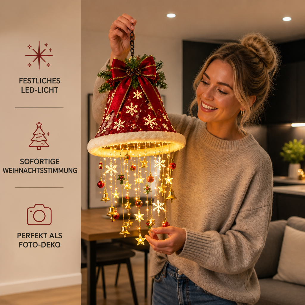 Weihnachtliche Weihnachtsmannmützen-Lichter mit LED-Lichterkette