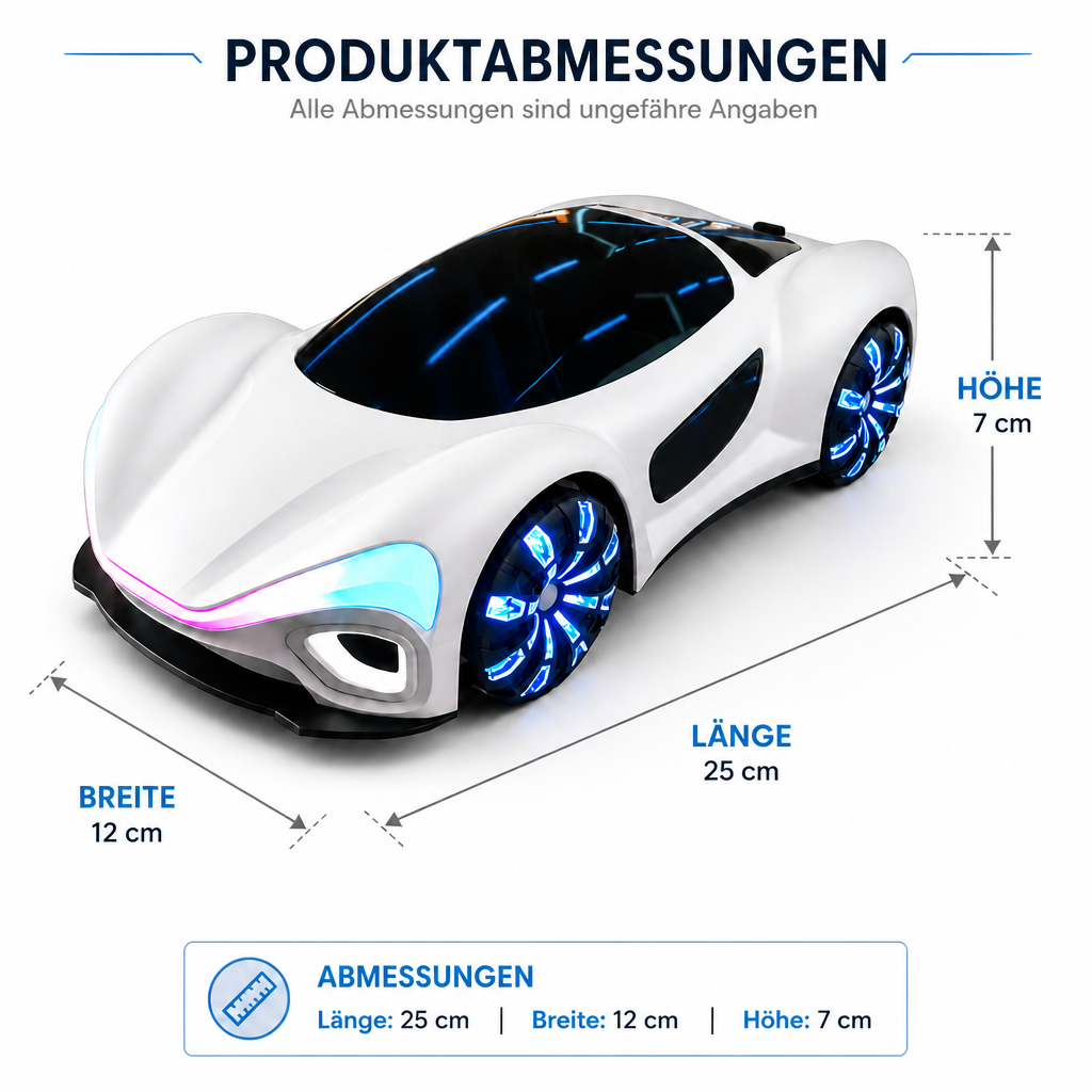 Leuchtendes RC-Driftauto mit Sprüheffekt & Ladestation