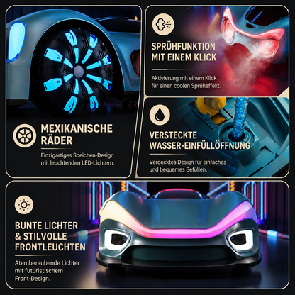 Leuchtendes RC-Driftauto mit Sprüheffekt & Ladestation