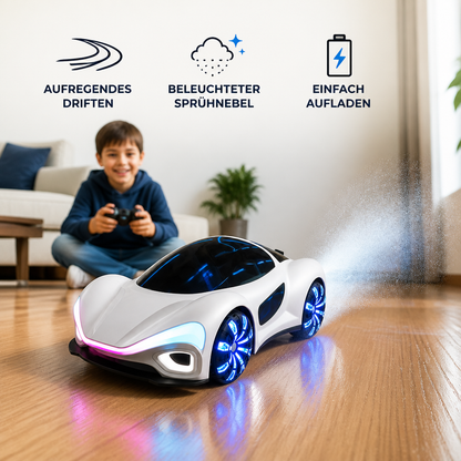 Leuchtendes RC-Driftauto mit Sprüheffekt & Ladestation