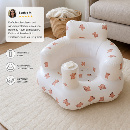 Aufblasbarer Baby-Bodensitz mit integrierter Pumpe – Tragbar & faltbar