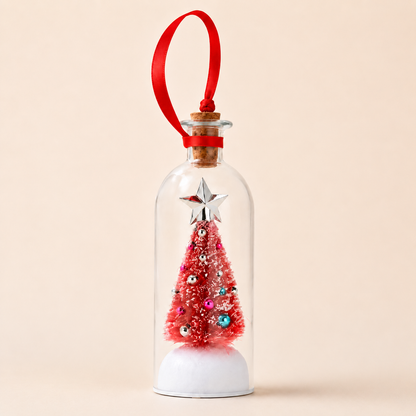Aufnehmbare Weihnachtsbotschaft in der Flasche als Anhänger mit Sprachwiedergabe