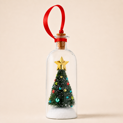 Aufnehmbare Weihnachtsbotschaft in der Flasche als Anhänger mit Sprachwiedergabe