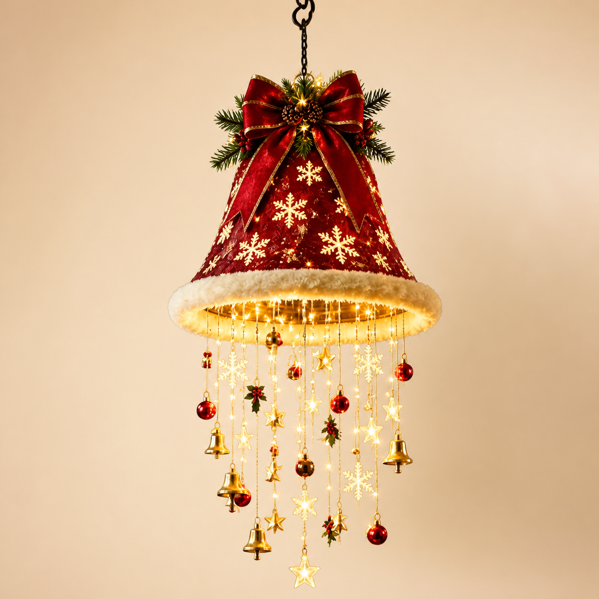 Weihnachtliche Weihnachtsmannmützen-Lichter mit LED-Lichterkette