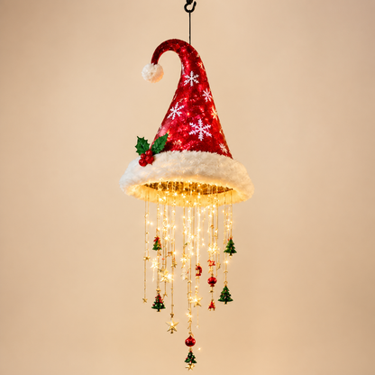 Weihnachtliche Weihnachtsmannmützen-Lichter mit LED-Lichterkette