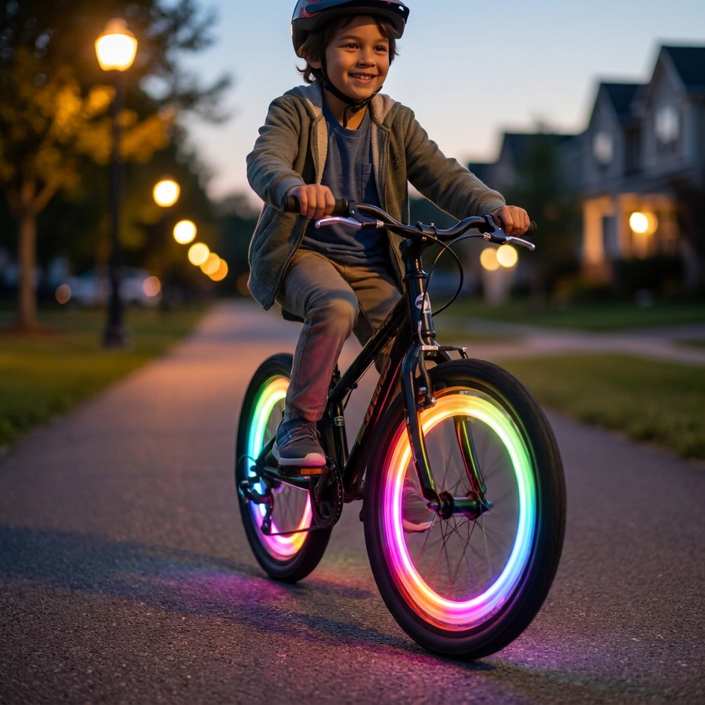 Bunte LED-Speichenlichter fürs Fahrrad