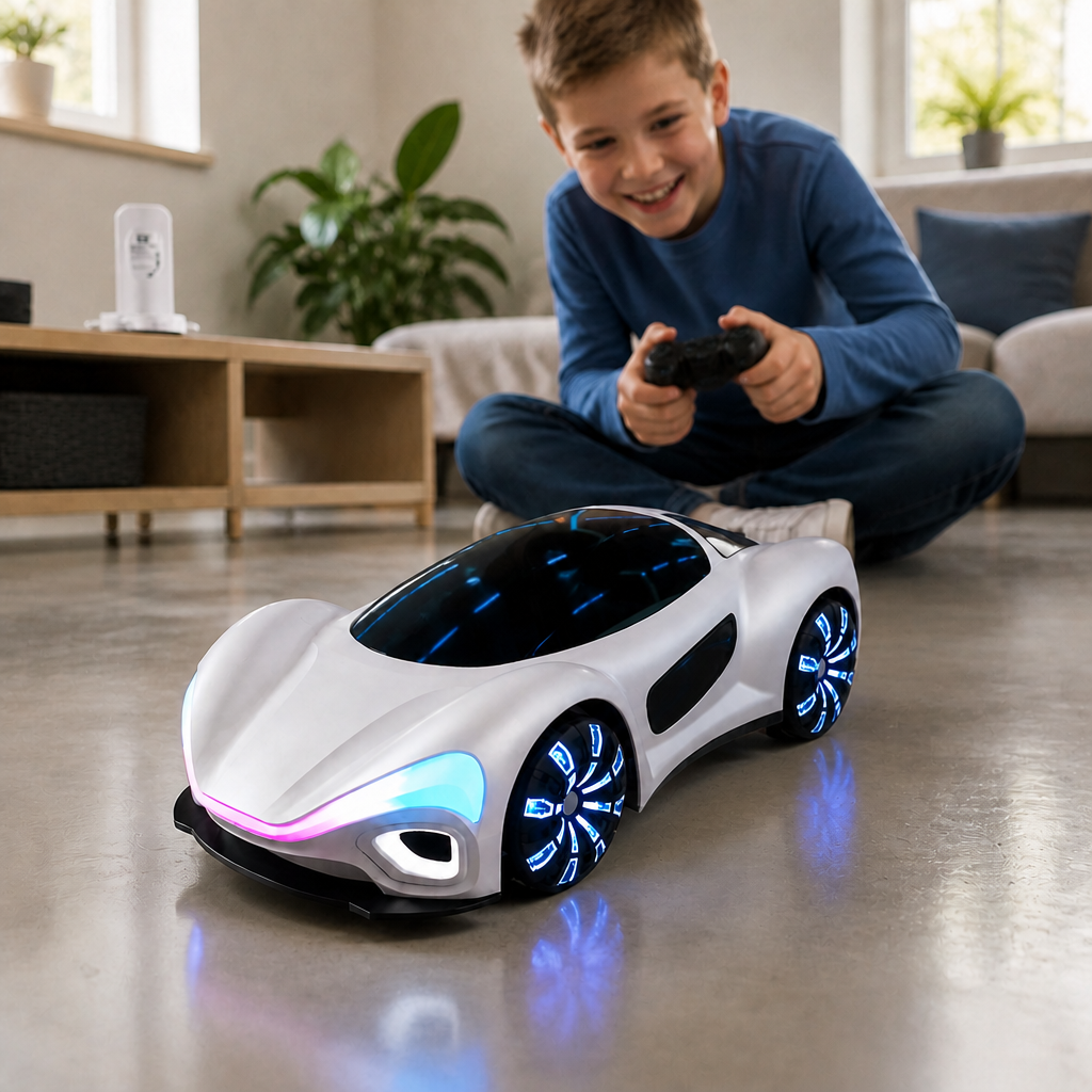 Leuchtendes RC-Driftauto mit Sprüheffekt & Ladestation
