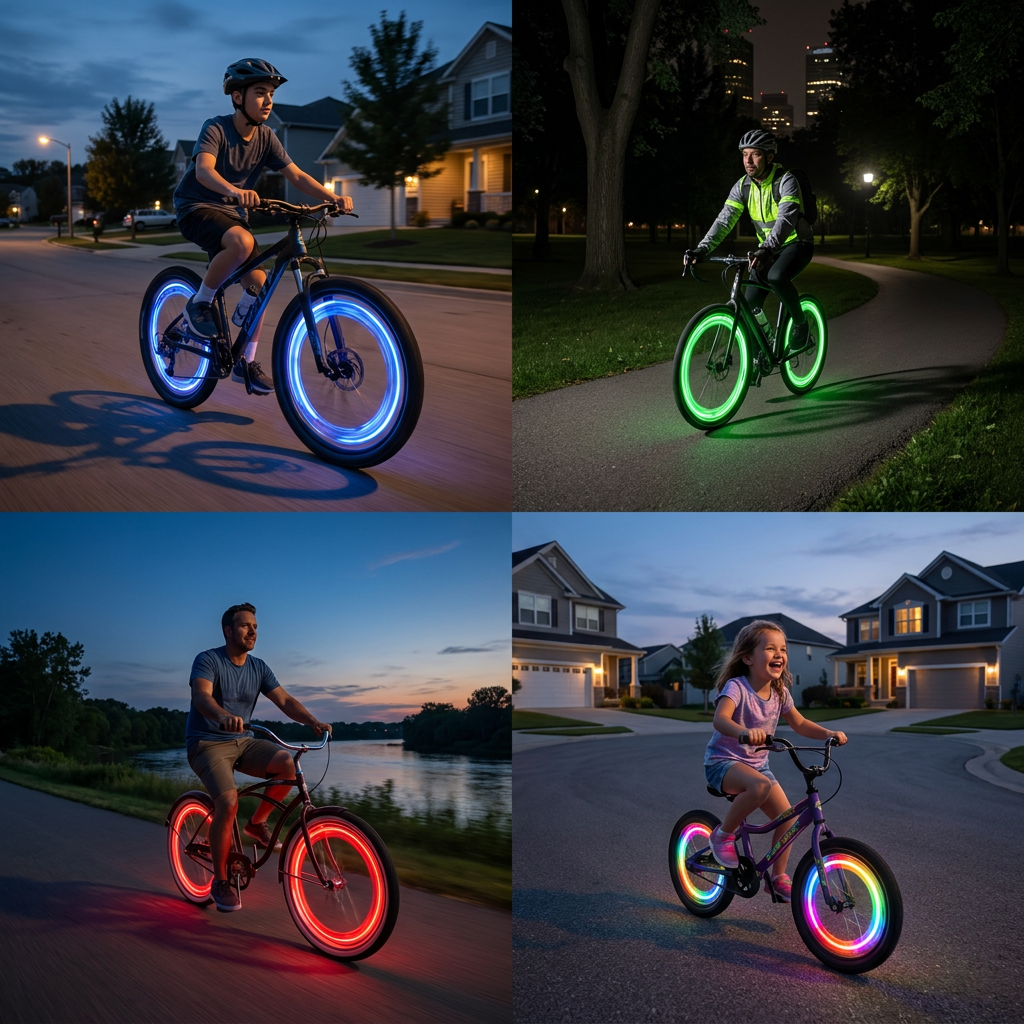 Bunte LED-Speichenlichter fürs Fahrrad