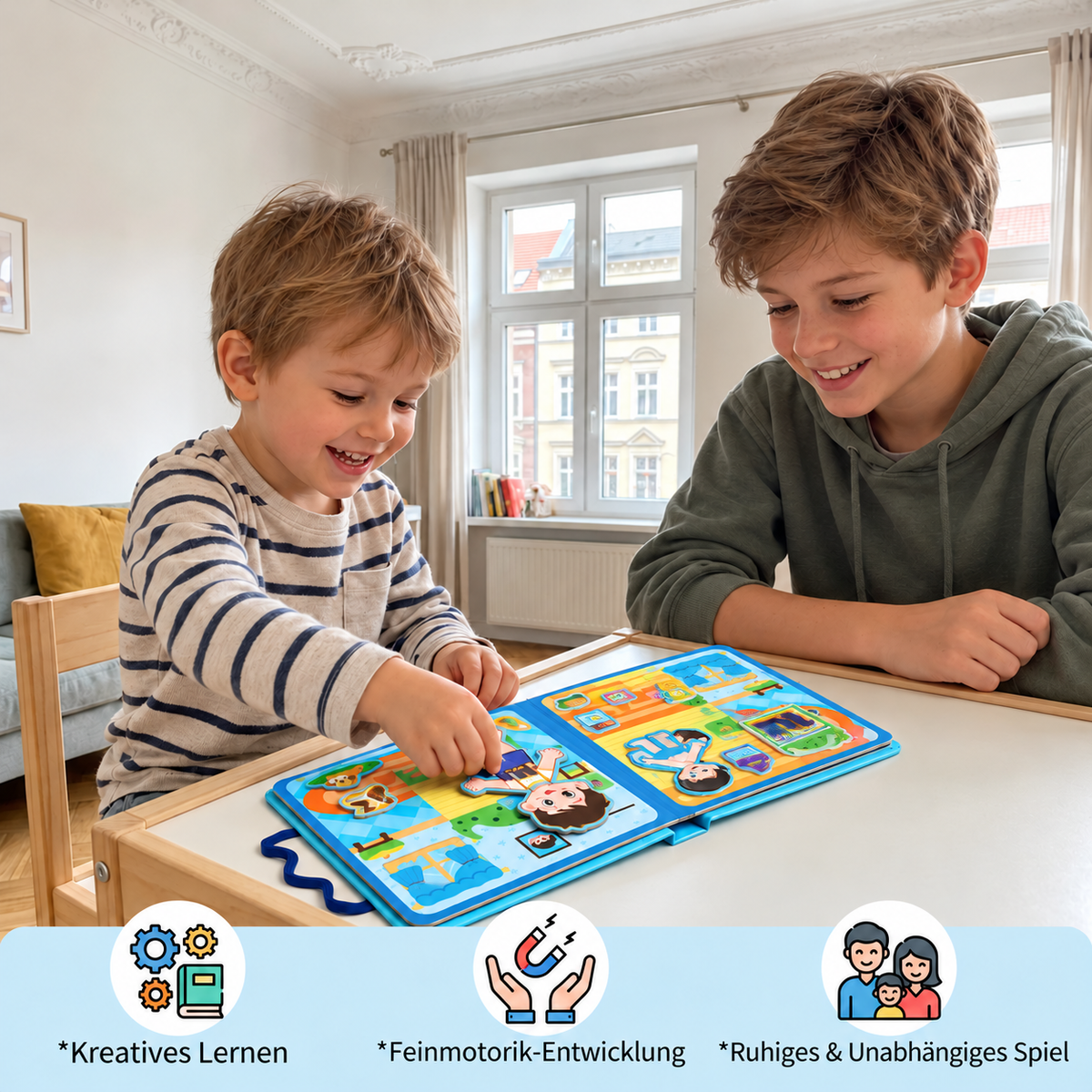 Montessori Magnet-Quiet-Book – Kreatives Ankleide- & Szenenspiel