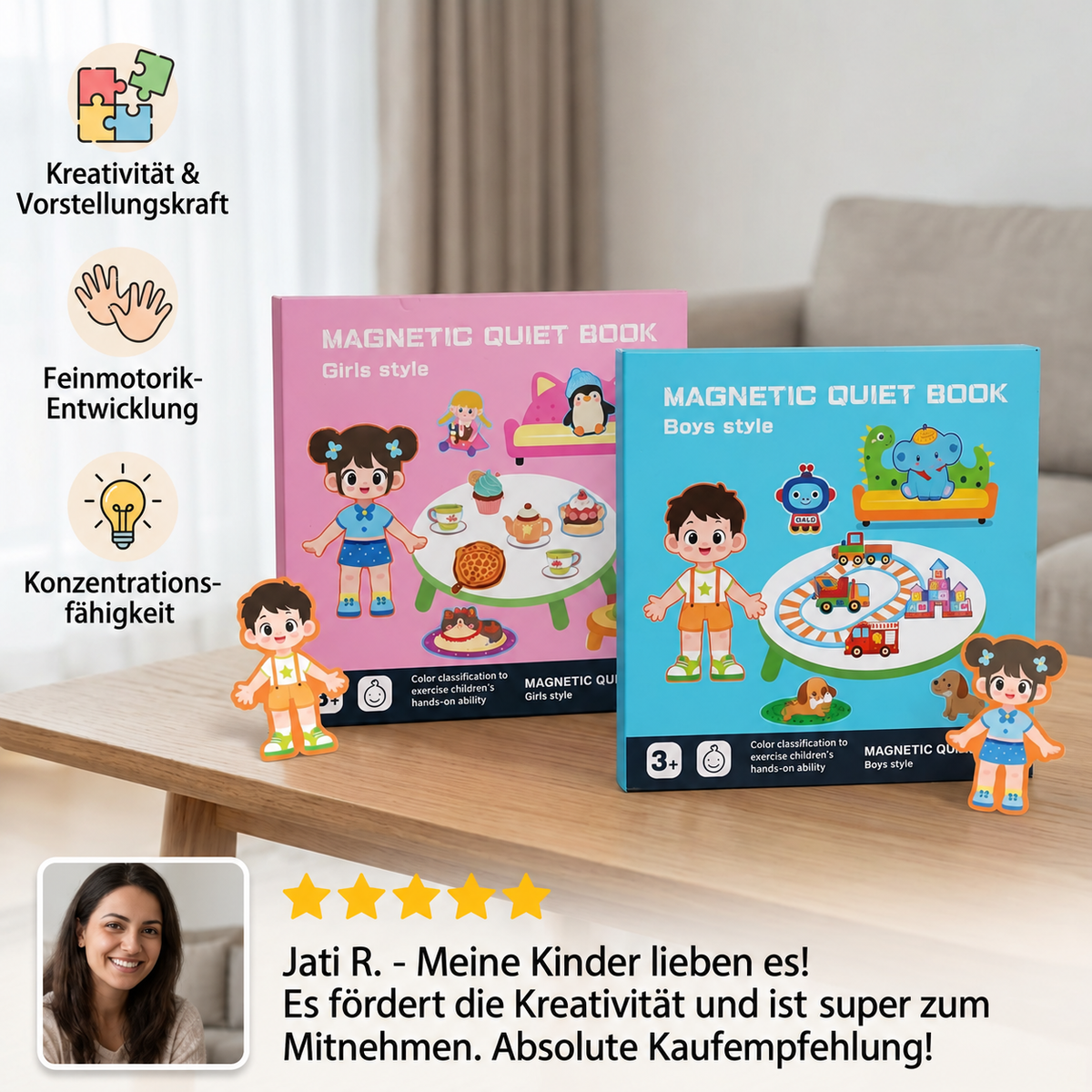 Montessori Magnet-Quiet-Book – Kreatives Ankleide- & Szenenspiel