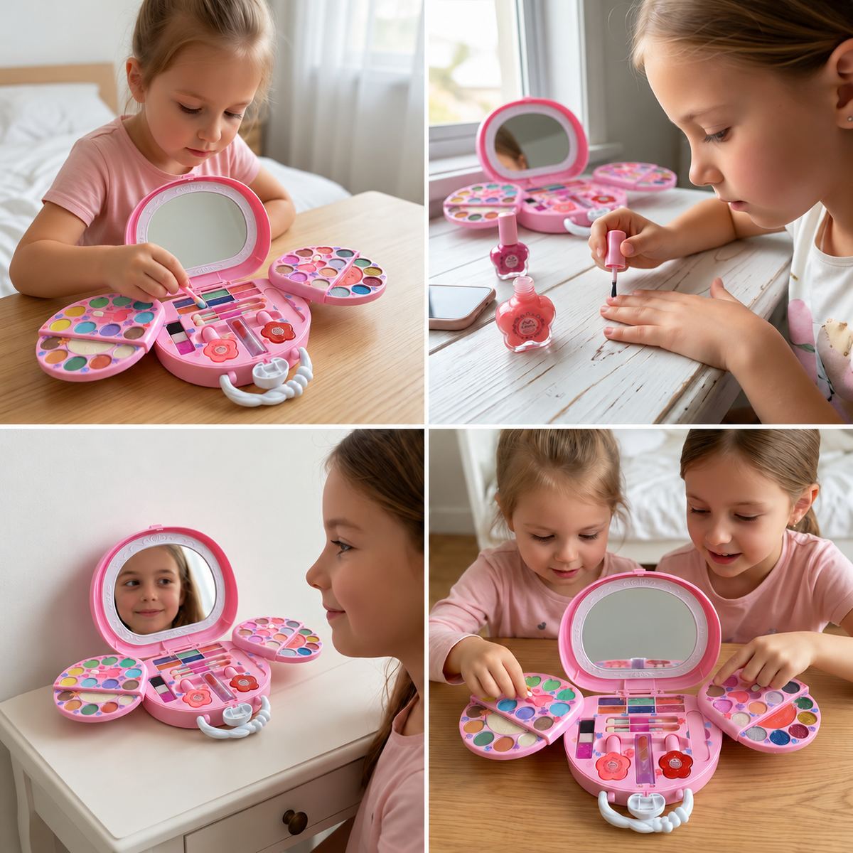 Abwaschbares Prinzessinnen-Make-up-Set für Kinder mit Nagellack & Aufbewahrungsbox