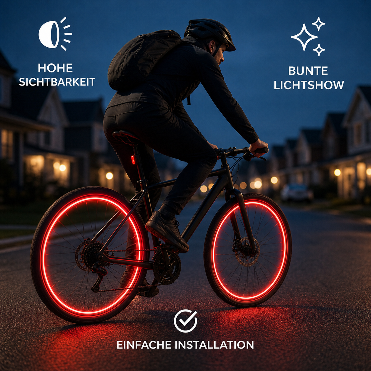 Bunte LED-Speichenlichter fürs Fahrrad