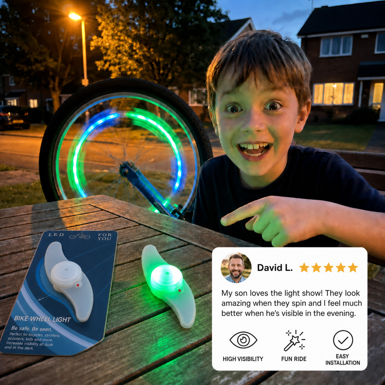 Bunte LED-Speichenlichter fürs Fahrrad