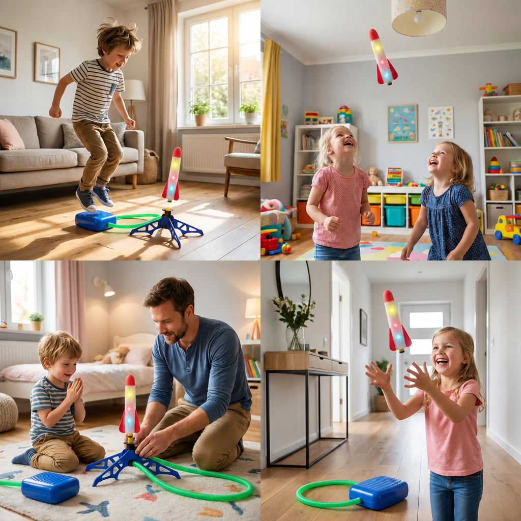 Sicherer & weicher Raketenwerfer für Kinder – Luftbetriebenes Spielzeug für drinnen