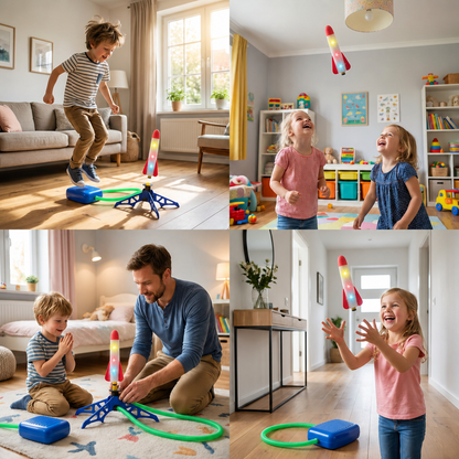 Sicherer & weicher Raketenwerfer für Kinder – Luftbetriebenes Spielzeug für drinnen