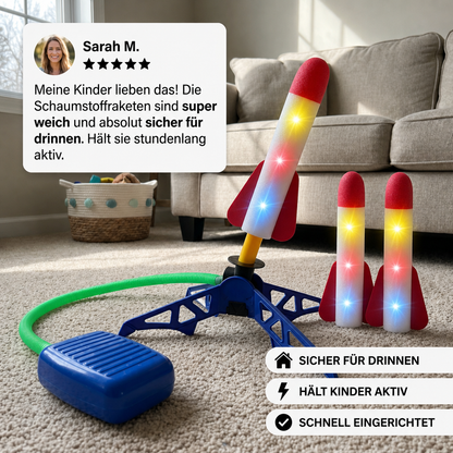 Sicherer & weicher Raketenwerfer für Kinder – Luftbetriebenes Spielzeug für drinnen